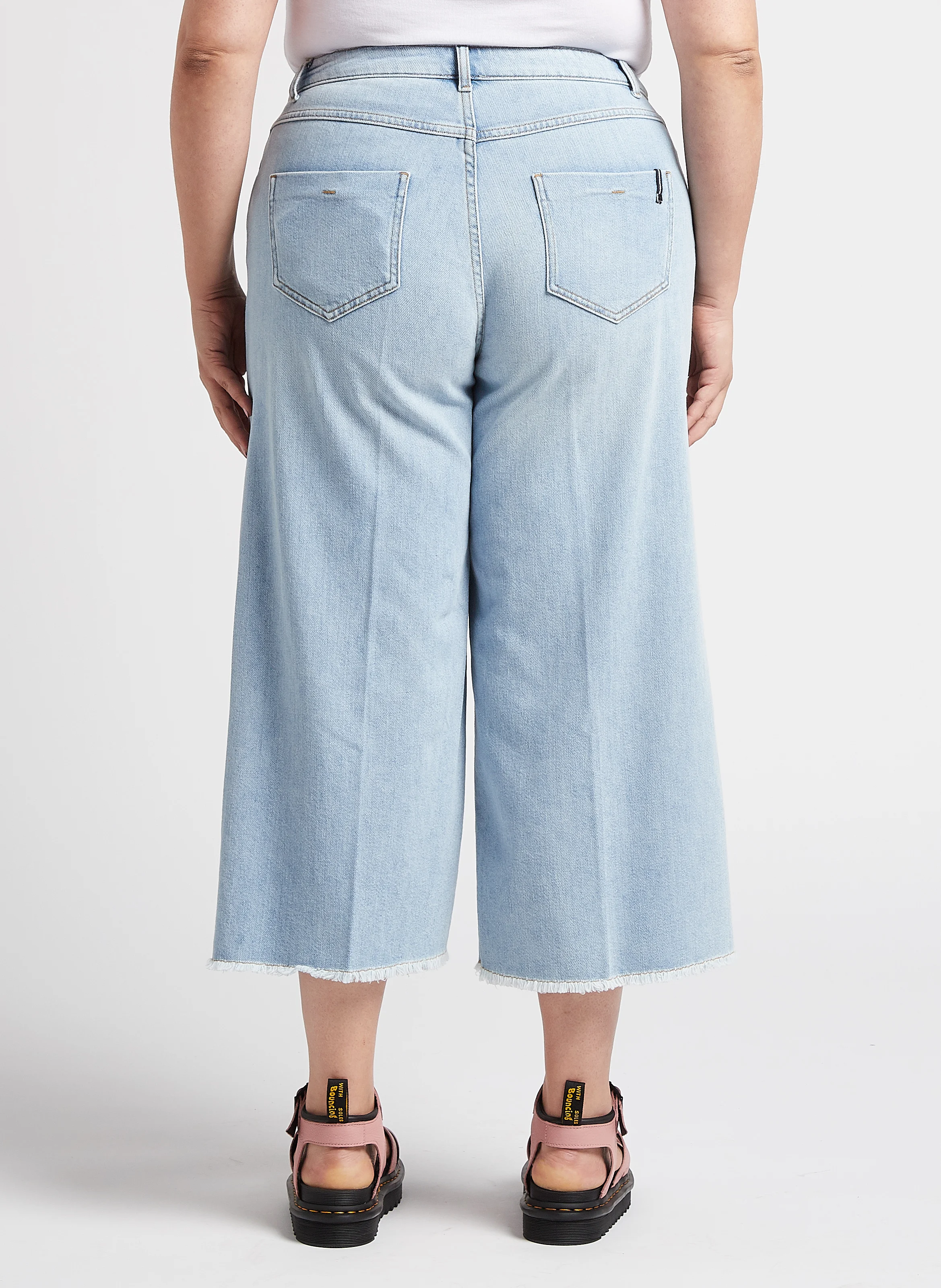 IDRA - Jean cropped en coton mélangé| Bleu