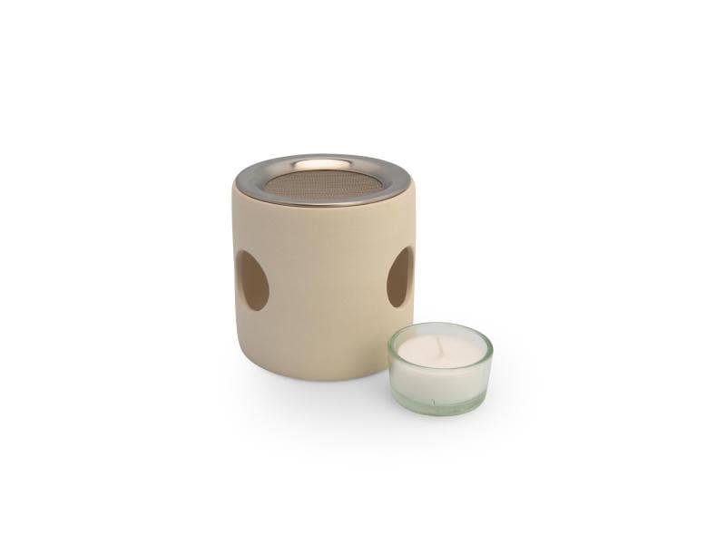 Farfalla Stövchen Zylinder beige mit Sieb 8 cm Zylinder Räucherstövchen