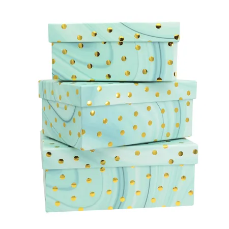 Idena Geschenkboxen 3er-Set Dot/grünFSC-Mix