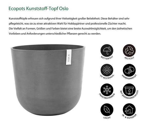 Ecopots Kunststoff-Topf Oslo, rund