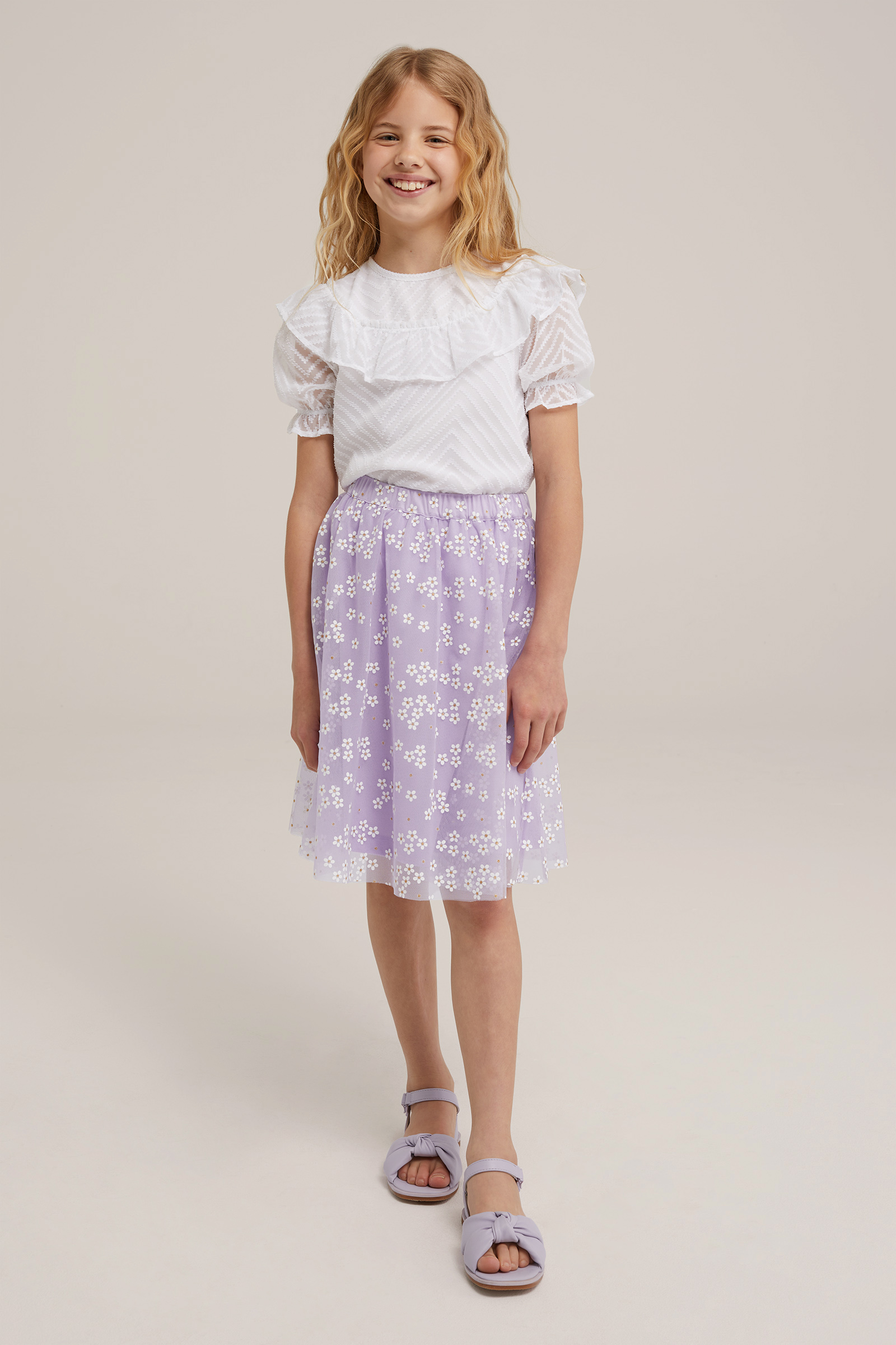 Meisjes tulerok met dessin WE Fashion Lila