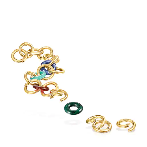Pulseira com banho de ouro 18k sobre prata e gemas Hold Gems.