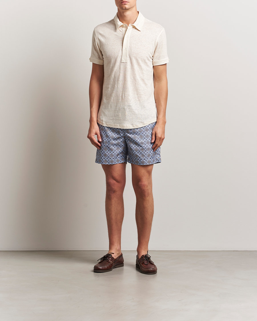 Orlebar Brown Sebastian Linen Polo Latte