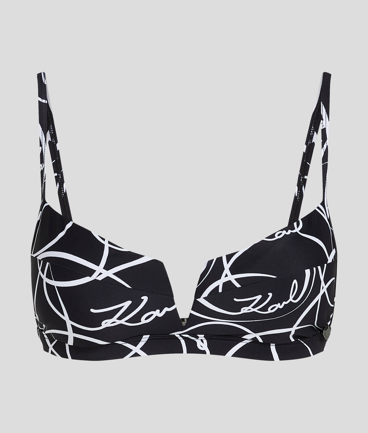 HAUT DE BIKINI AVEC SÉPARATEUR EN V ET IMPRIMÉ CERCLES