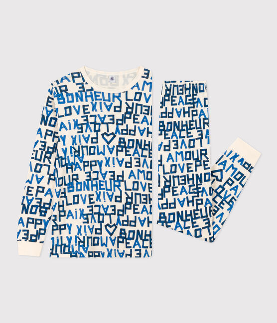 Pyjama mots bleus garçon en coton