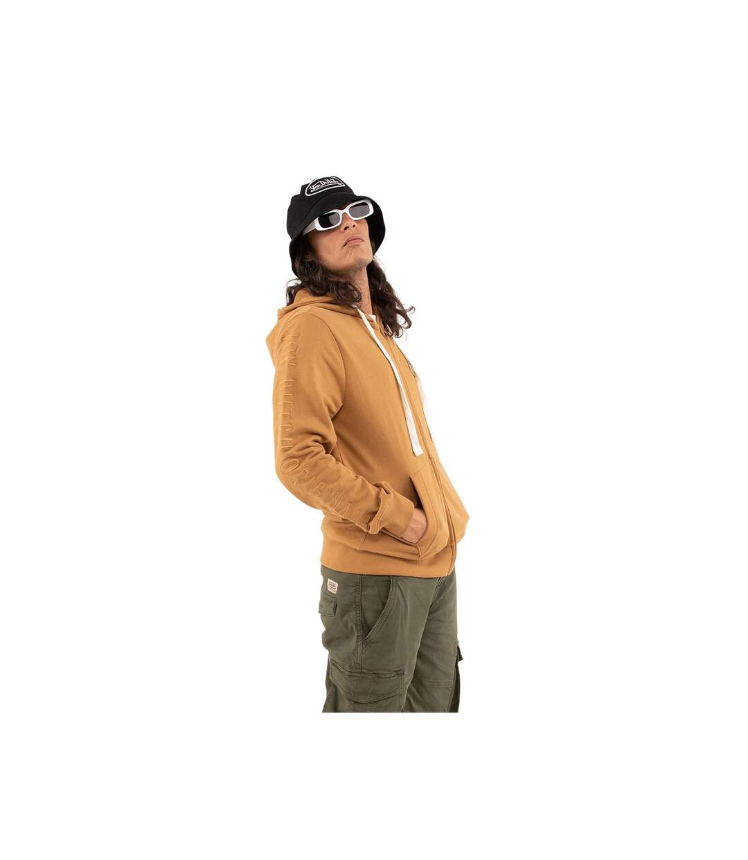 Sweat zippé avec capuche homme molletonné en coton Camp