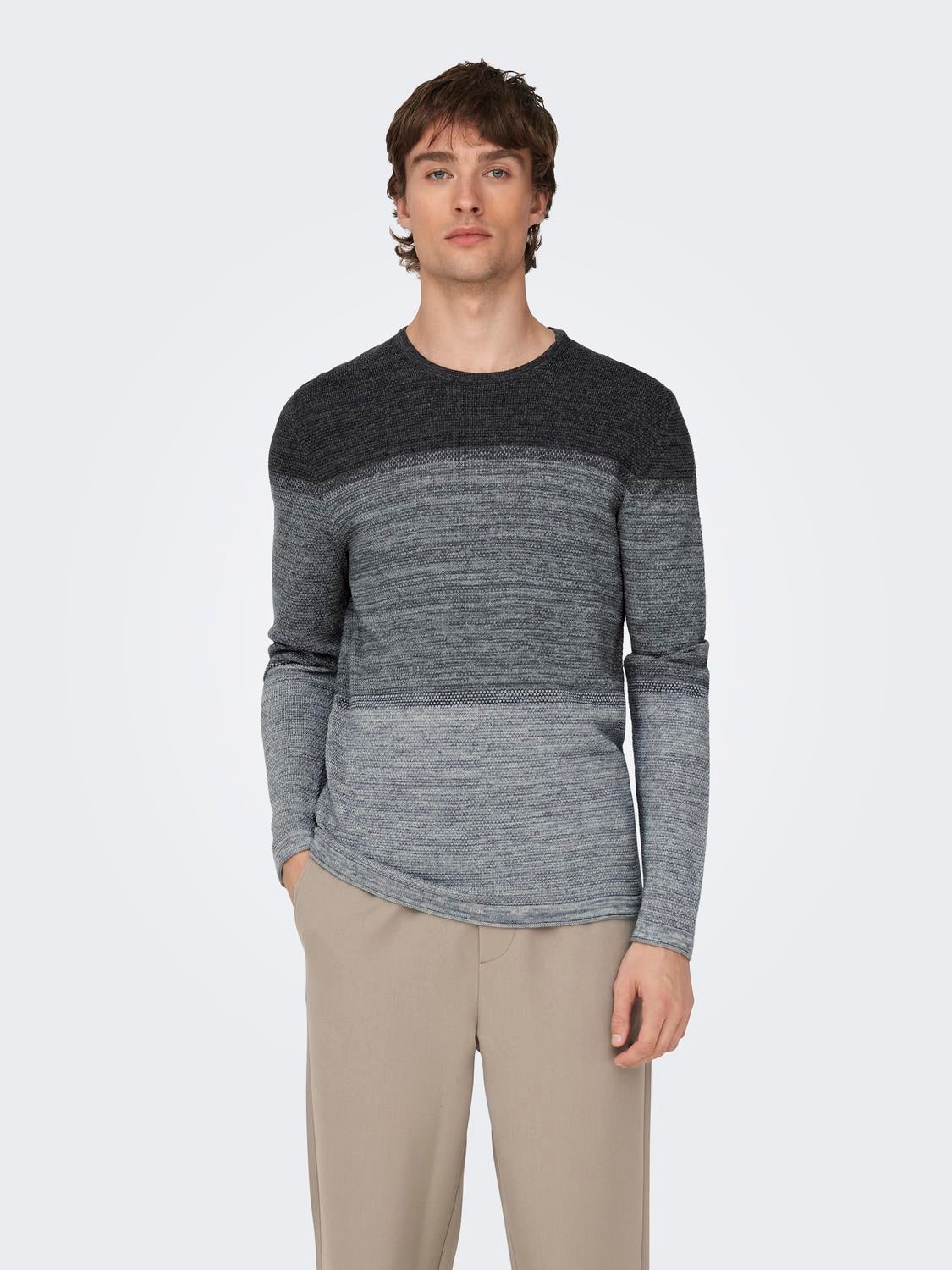 ONSPANTER Pullover Medium Grey Melange