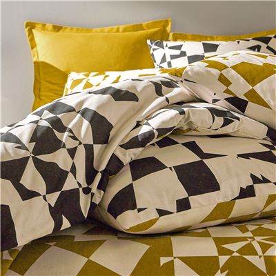 Linge de lit motif damiers - BECQUET CRÉATION