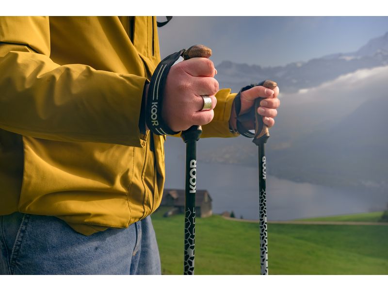 KOOR Wanderstock Aluminium Rivoola Kork Schwarz/Weiss Trekkingstöcke 62 - 140 cm