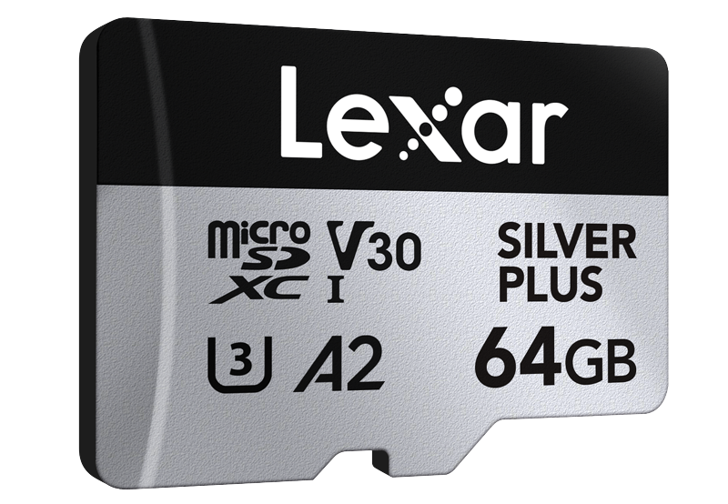 Lexar - microSDXC Professional SILVER Plus UHS-I/U3/A2/4K R205/W100 (V30) - 64GB