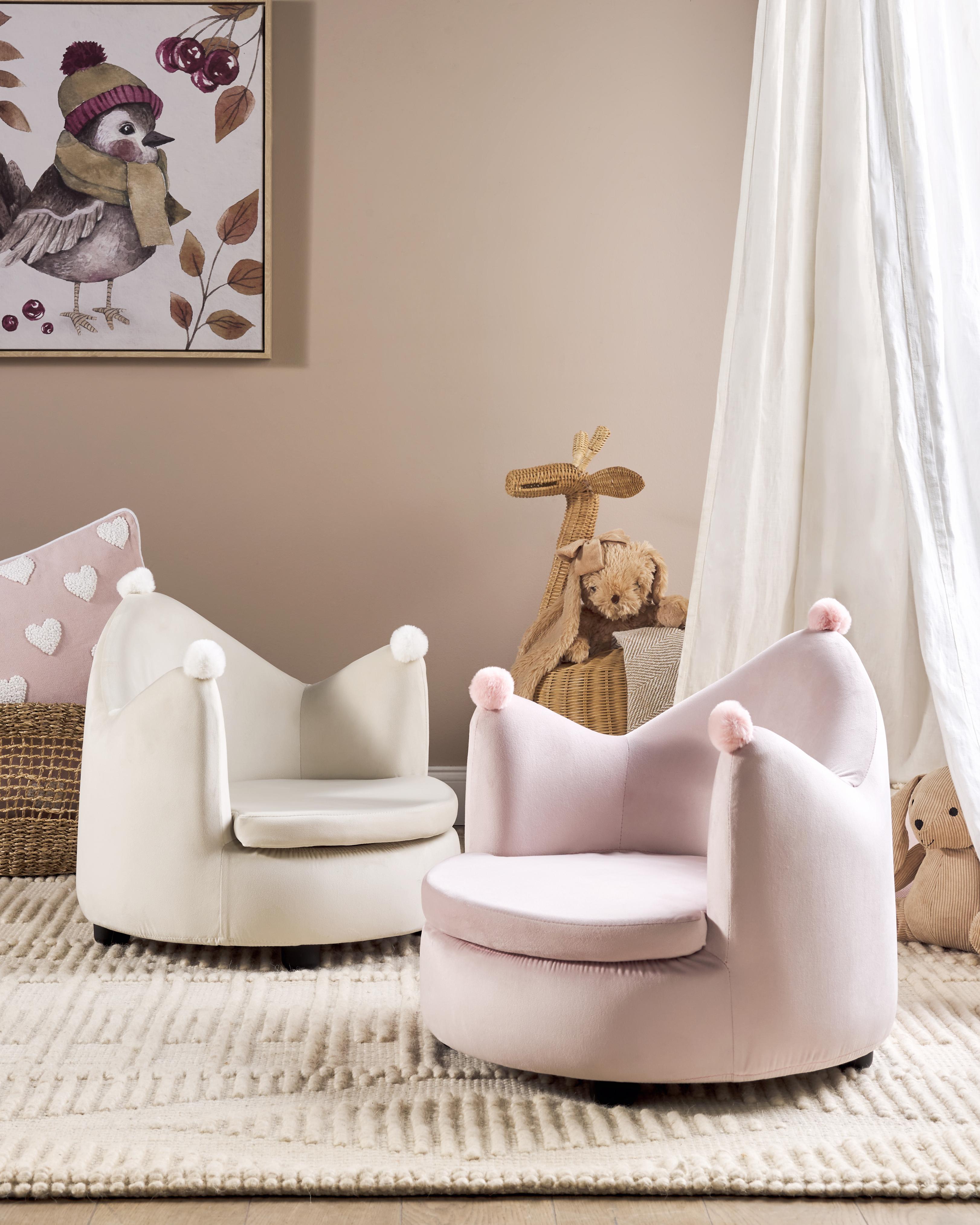 Kinderfauteuil Kroon VEGA Fluweel Lichtbeige