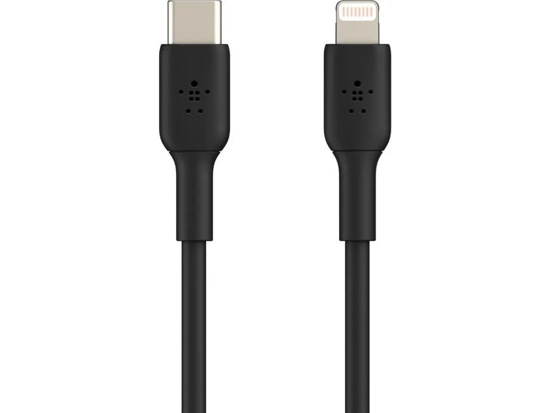 Belkin BoostCharge - Lightning-kabel - 24 pin USB-C han til Lightning han - 1 m - sort - USB Power Delivery (18 W)