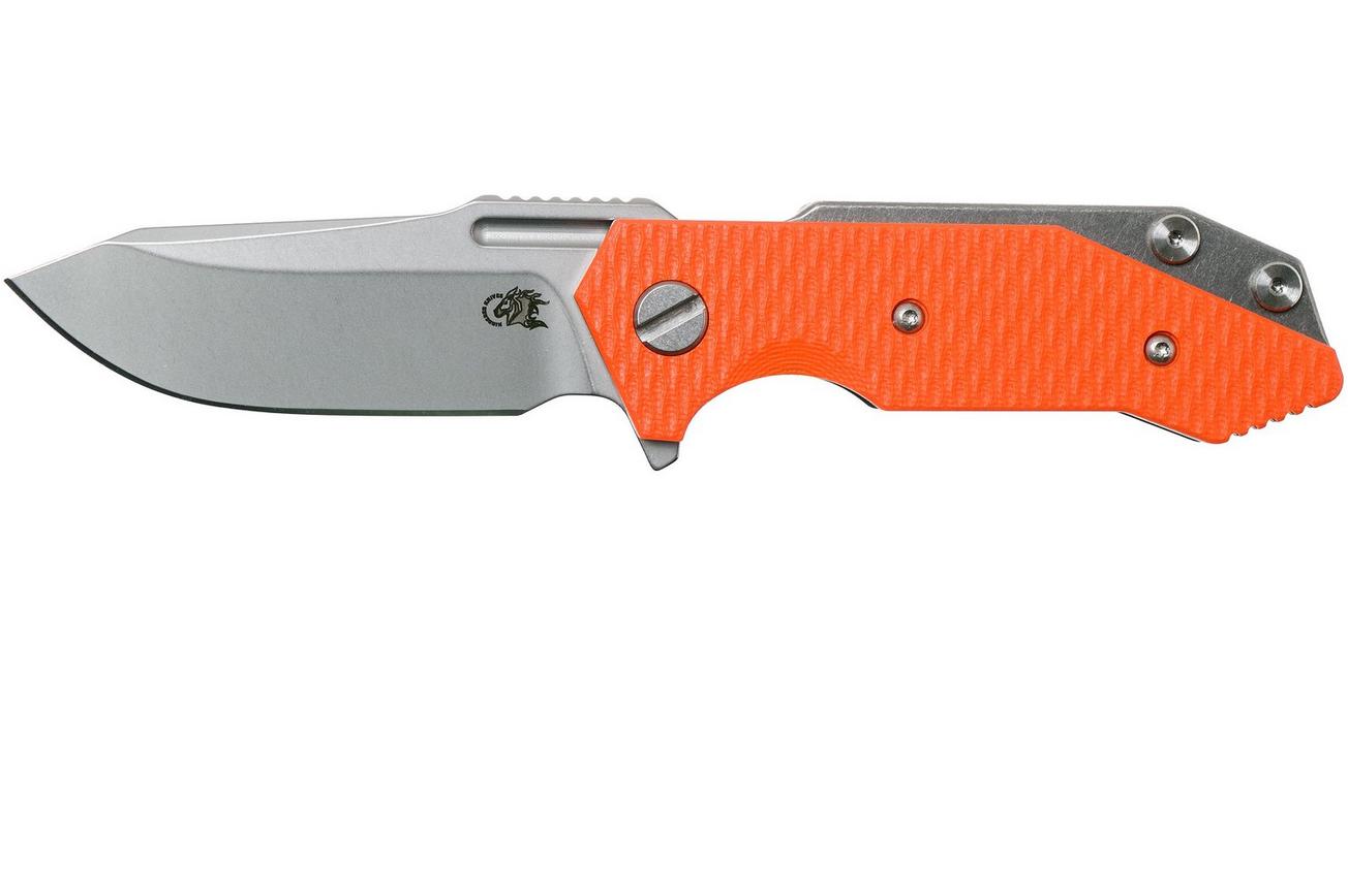 Rick Hinderer Half Track Gen 2, Spearpoint 20CV, Orange G10, zakmes
