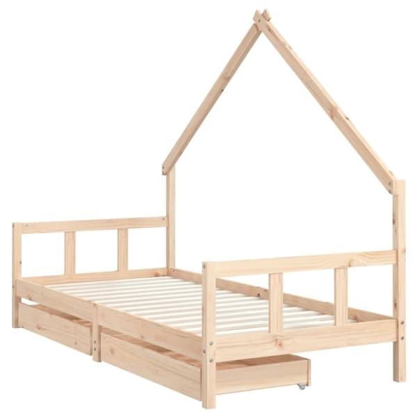 vidaXL Barnesengeramme med skuffer 90x190 cm heltre furu