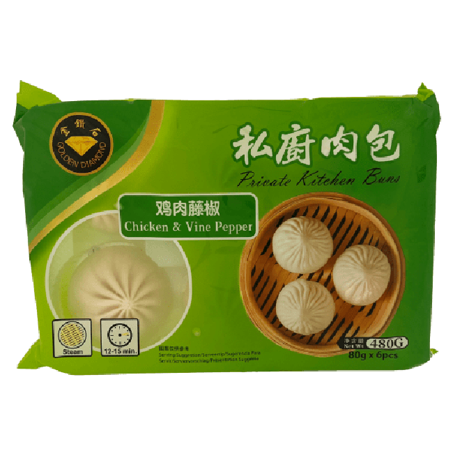 Golden Diamond Bevroren Broodje met Kip & Wijn Peper 480g