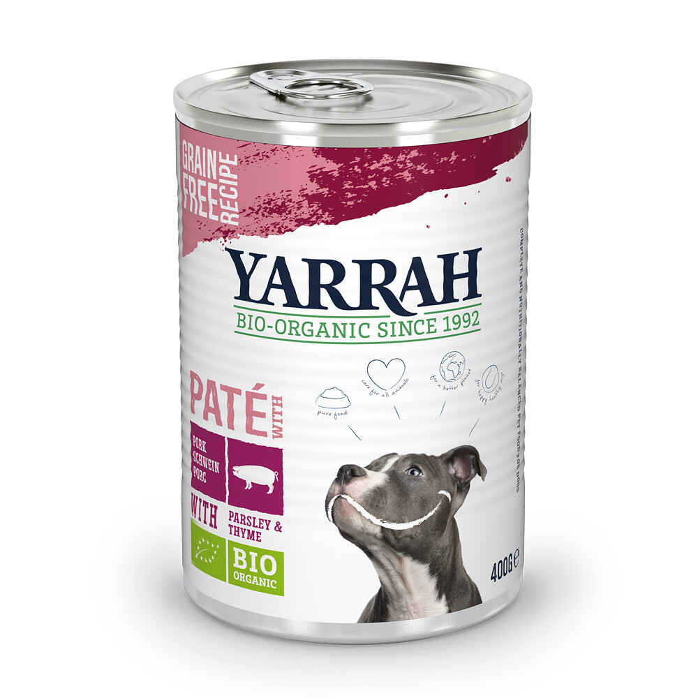 12x Yarrah Bio Hondenvoer Paté Varken400 gr