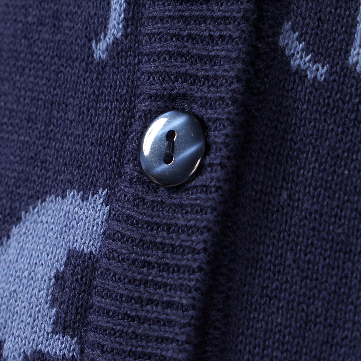 Yigga Mädchen Strickjacke mit Pferde-Allover dunkelblau / hellblau