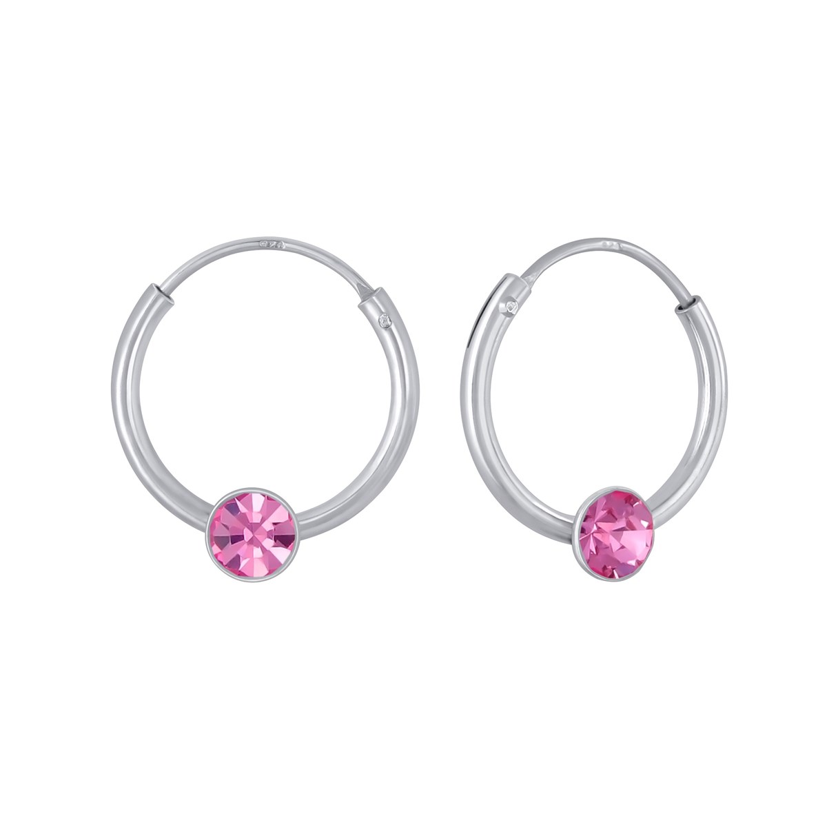 Boucles d'oreilles enfant cristal en argent 925