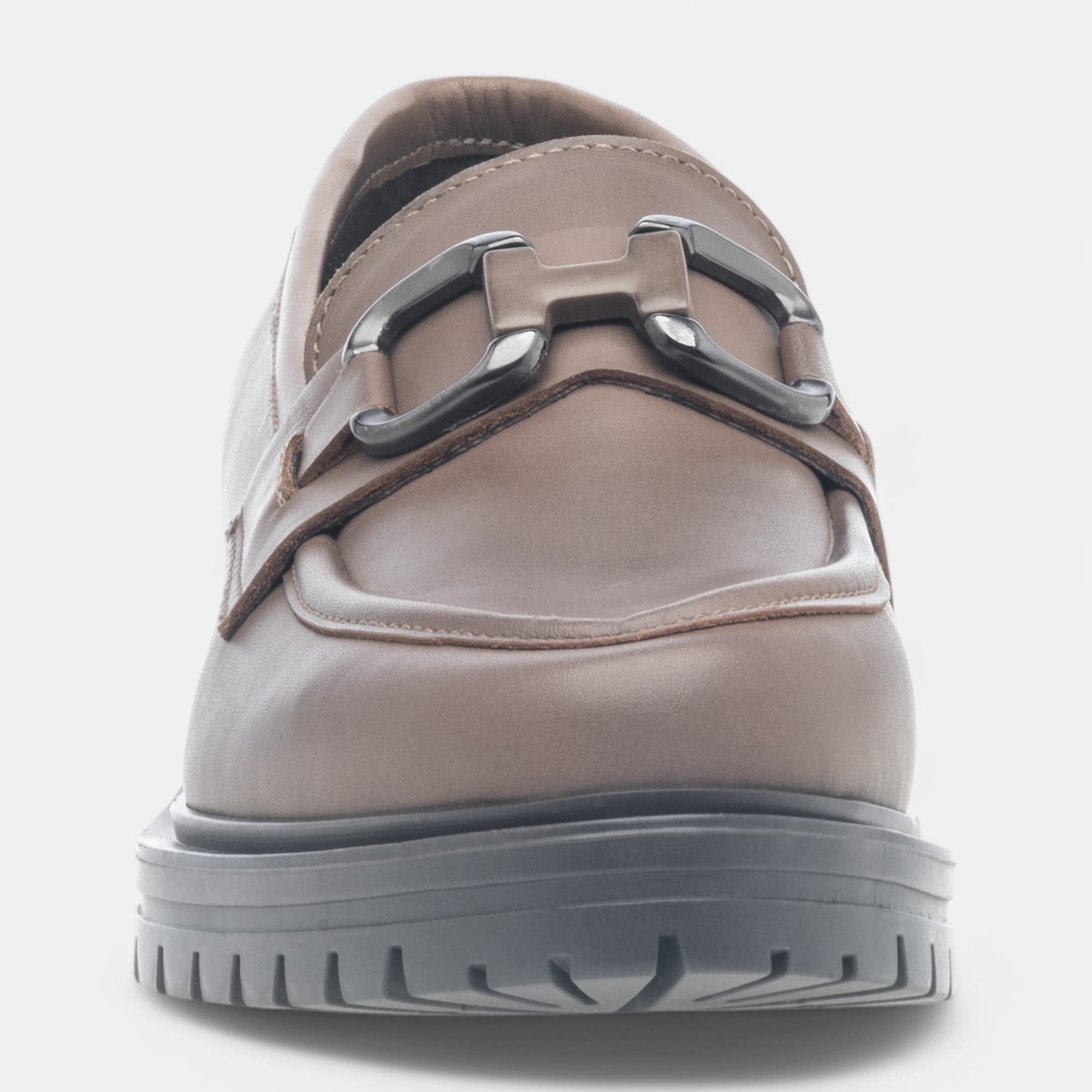 Mocassins Femme en cuir taupe