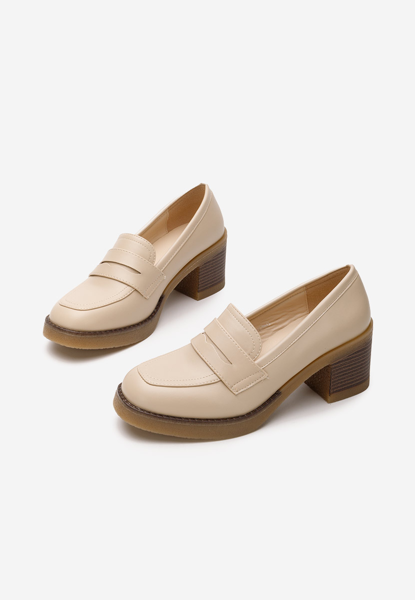 Mocassins à talon beige Pheona