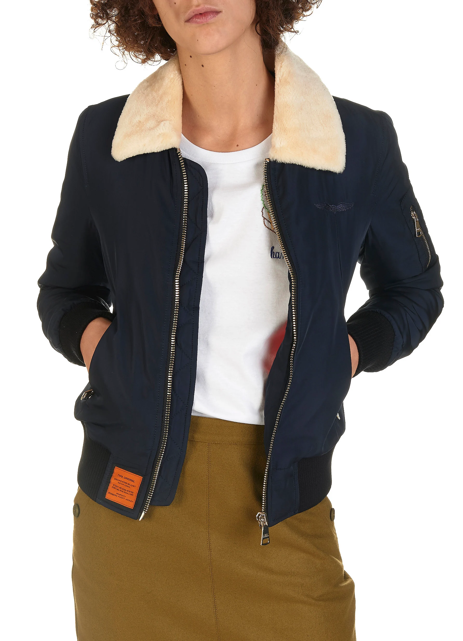 Bomber col classique droit | Bleu