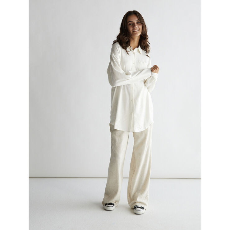 Grunt Latti LS Linen Shirt White