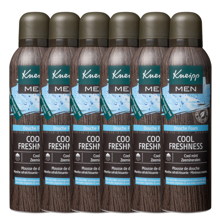 6x Kneipp Men douche foam cool freshness cool mint zeeminera (200 ml)