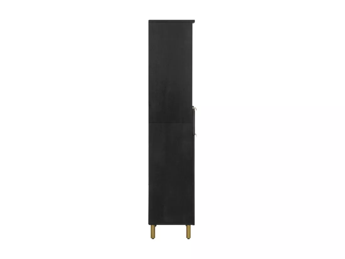 Armoire de salle de bain noir 38x33x160 cm bois massif manguier
