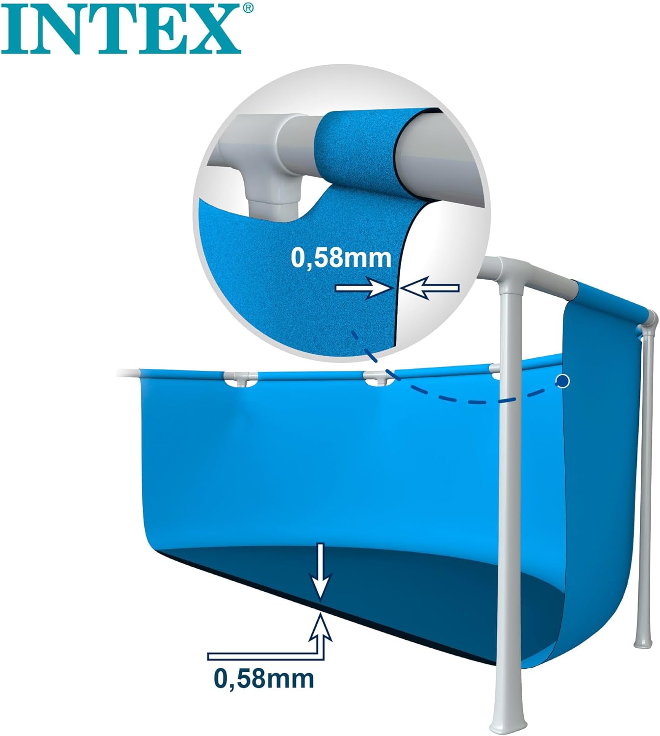 Intex kit Piscine Prism Frame rectangulaire Tubulaire (l) 4,00 x (l) 2,00 x (h) 1,22m