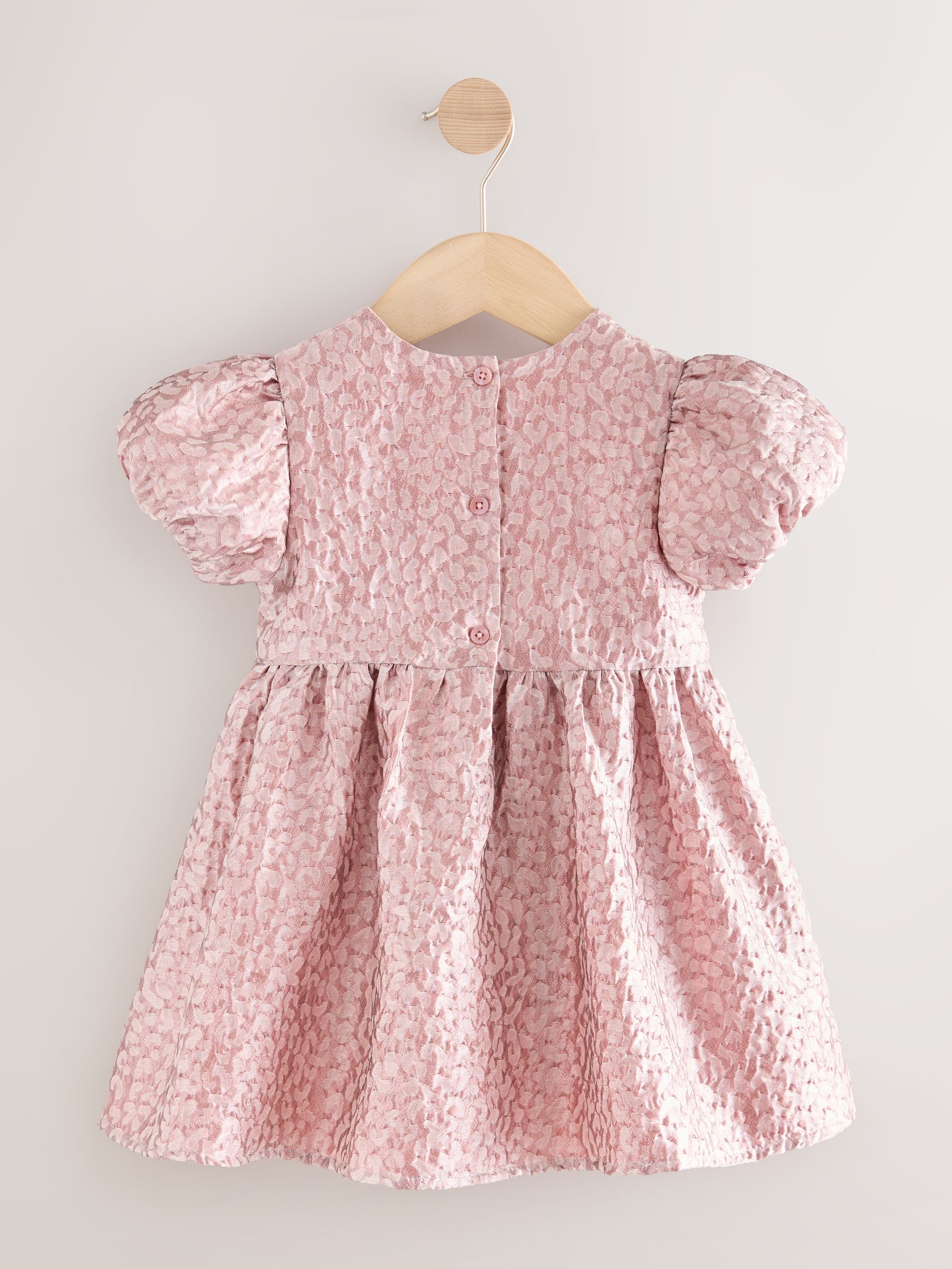 Roze met dierenprint - Jacquard feestjurk (3mnd-8jr)