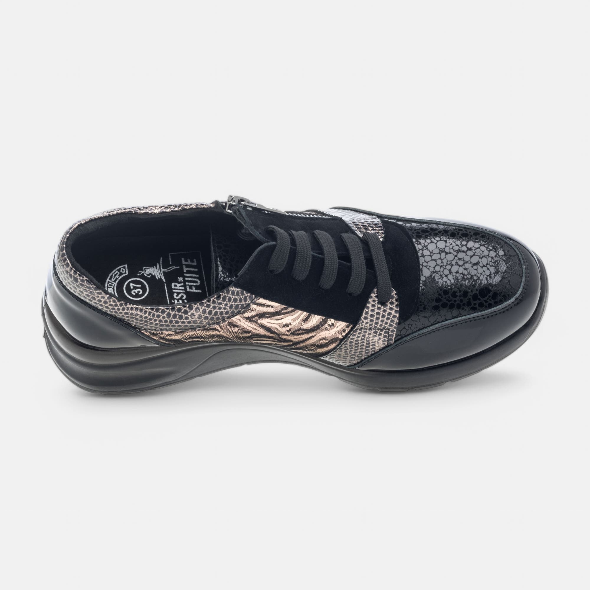 Baskets basses Femme en cuir noir