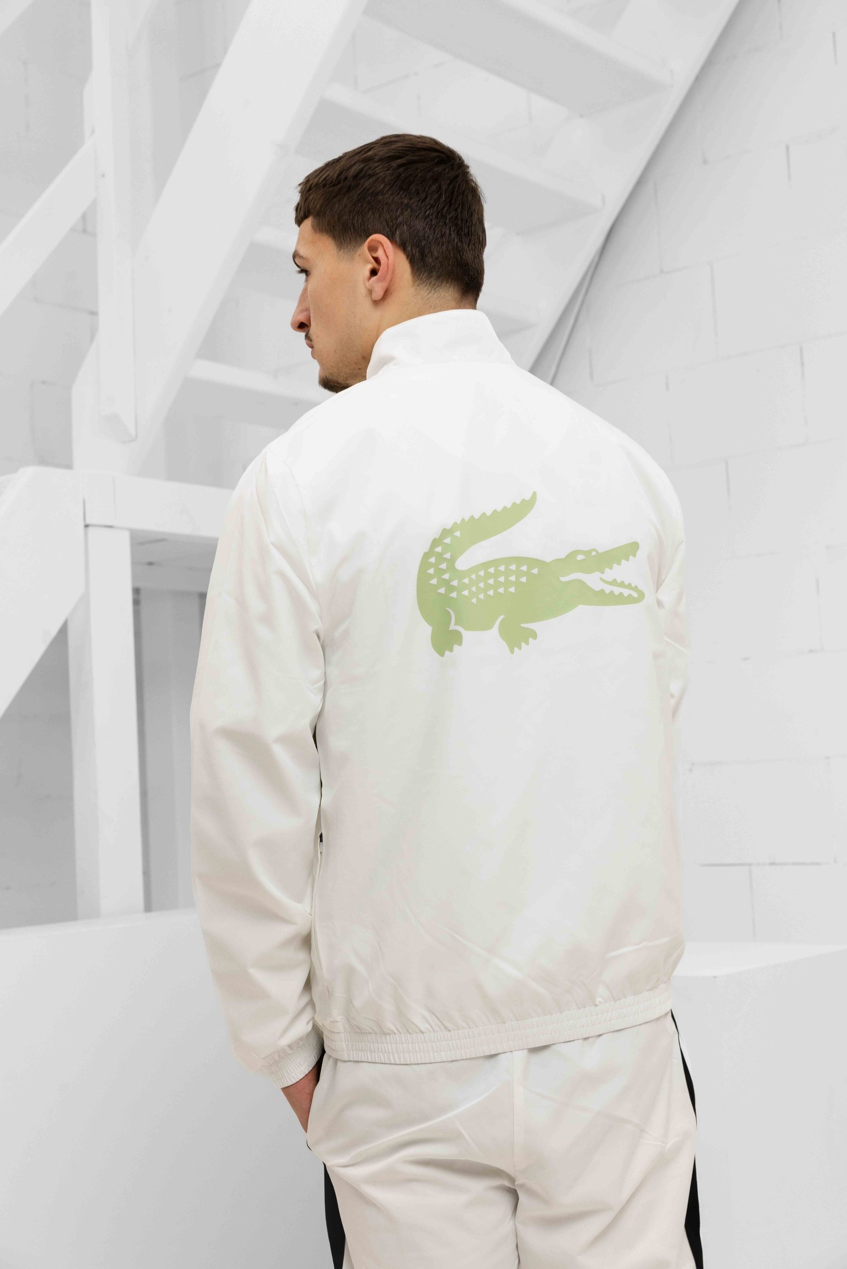 Lacoste Sport Printed Trainingspak Heren Wit/Lichtgroen