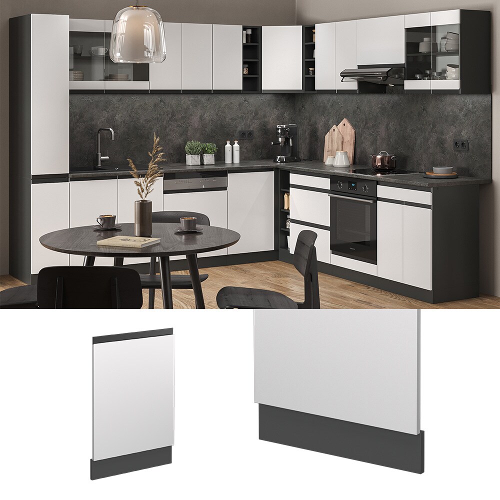 Vicco Geschirrspülerblende Küchenschrank Küchenmöbel R-Line J-Shape Anthrazit Weiß 45 cm modern