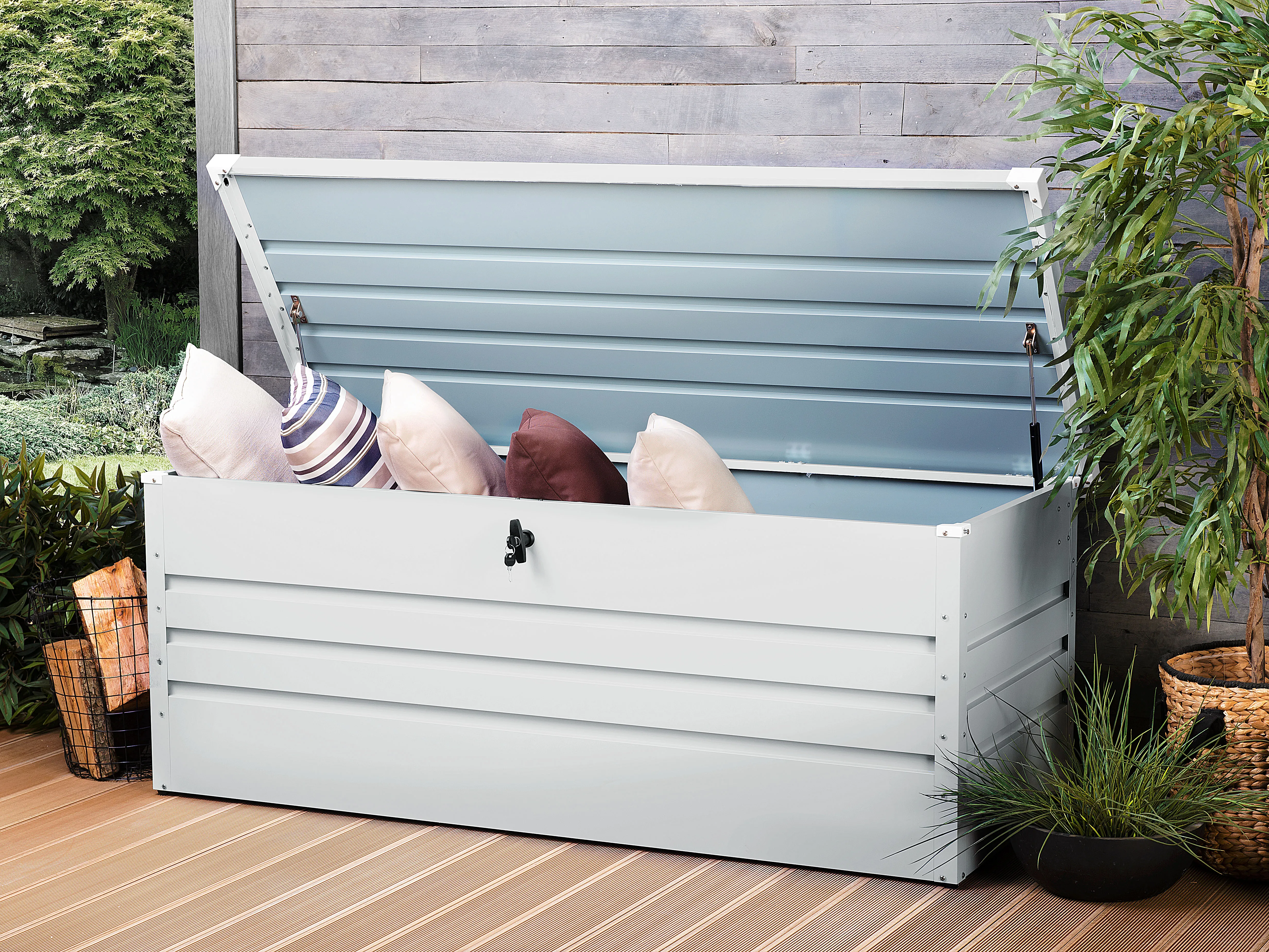 Kussenbox CEBROSA 165 cm 70 cm Lichtgrijs