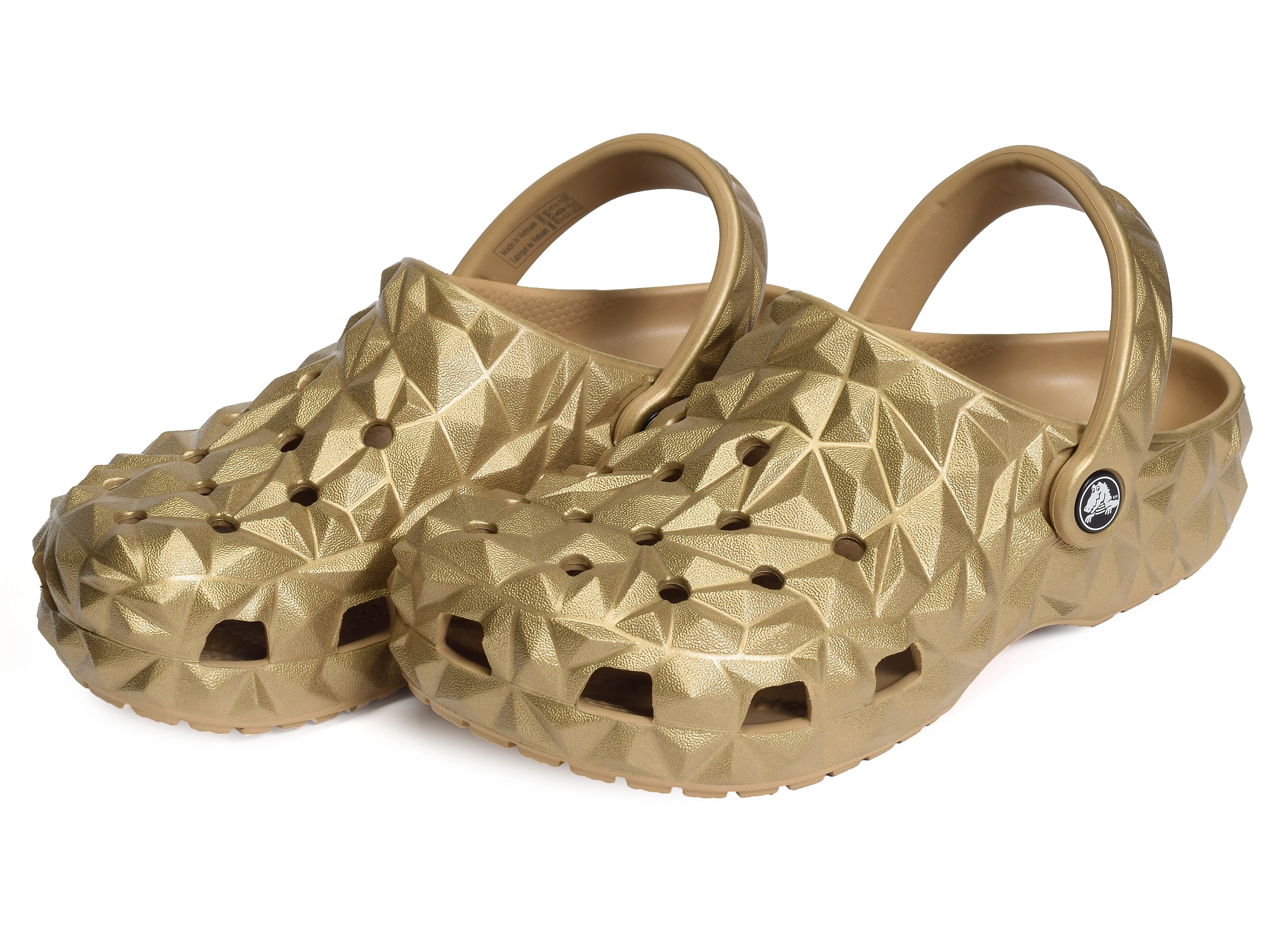 Classic geometric clog gold