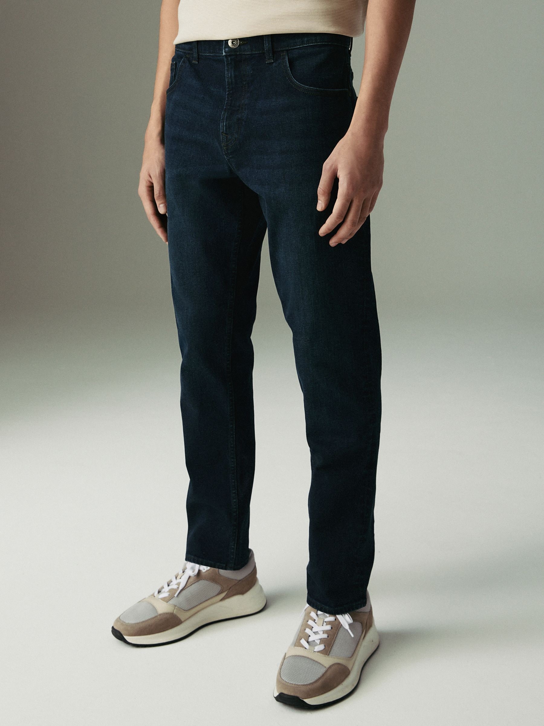 Blauwe Diepe Spoeling - Enkele - Slim fit klassieke stretchy jeans