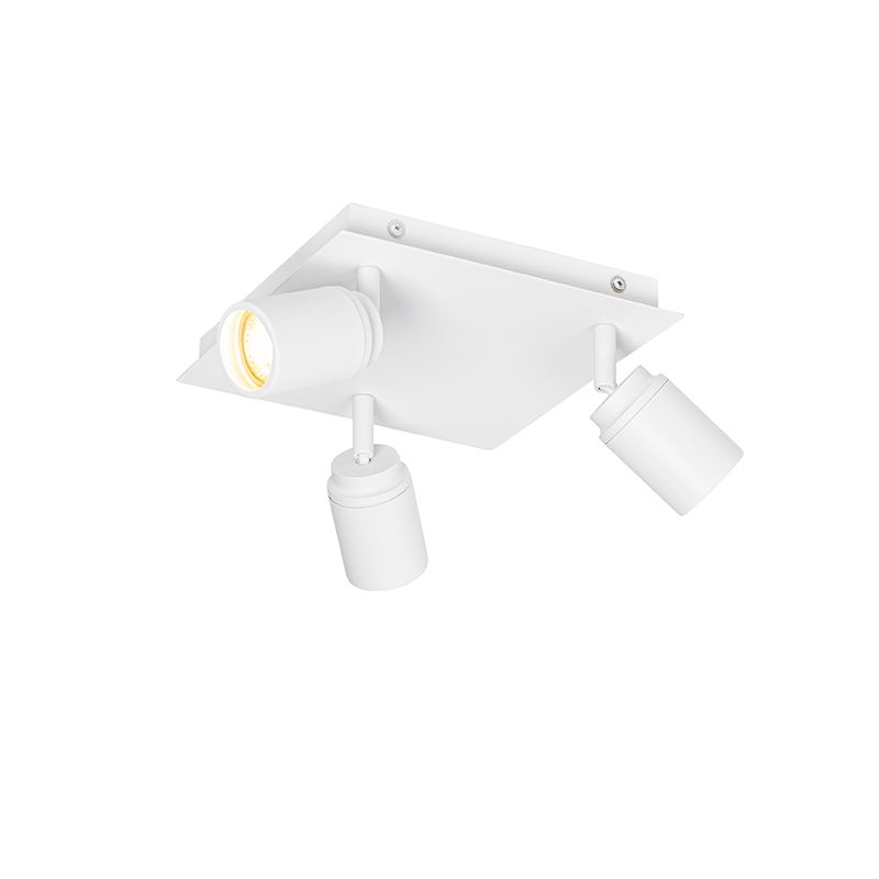 Moderne badkamer spot wit vierkant 3-lichts IP44 - Ducha