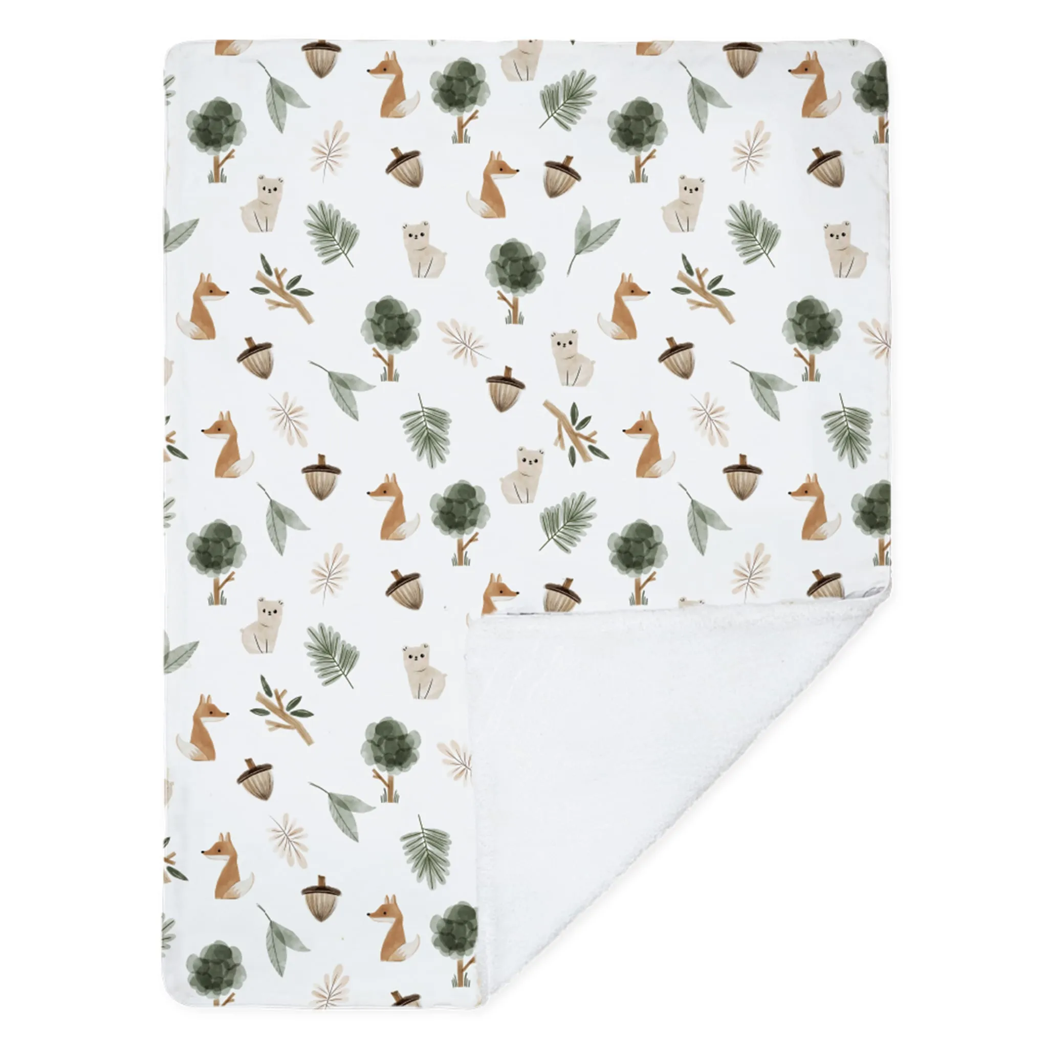 Living Textiles Couverture Sherpa - Forêt