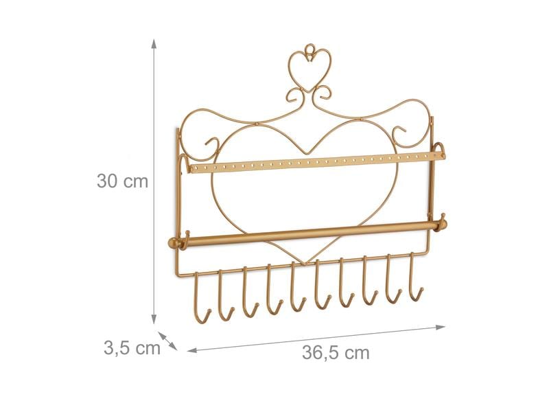 relaxdays Schmuckhalter für die Wand 30 x 36.5 x 3.5 cm, Go Schmuckhalterung