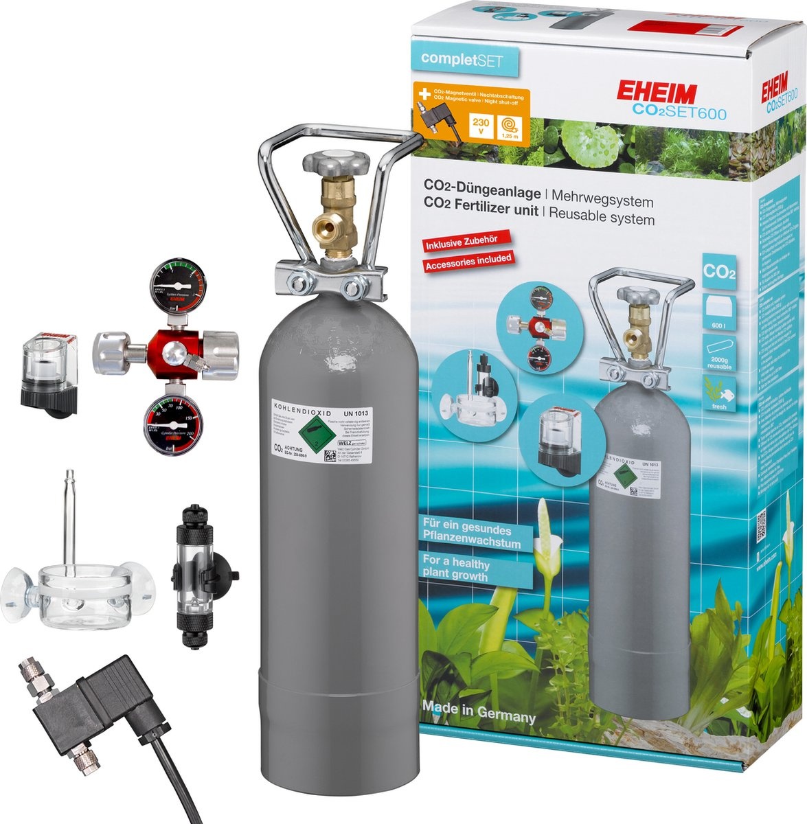 Eheim Co2 Set 600 inclusief fles en magneetventiel