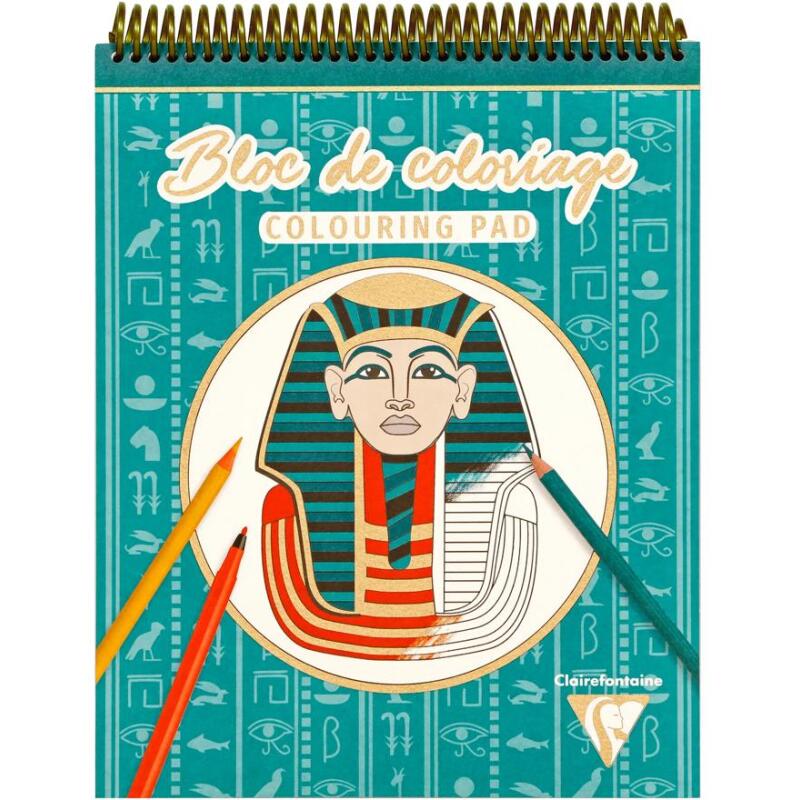 COLORIAGE, Bloc de 20 feuilles 250g/m2 au format 25x20cm - Egypte 1