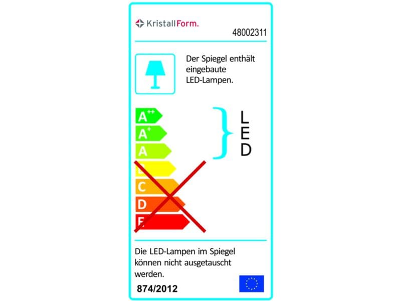 Kristall Form Spiegel LED MOON LIGHT 1 JOKEY LED Lichtspiegel Moon Light 1