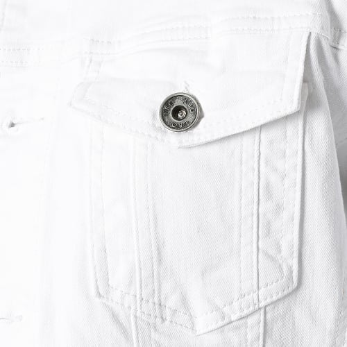 Veste Jean A Capuche 1616 Blanc Denim Blanc