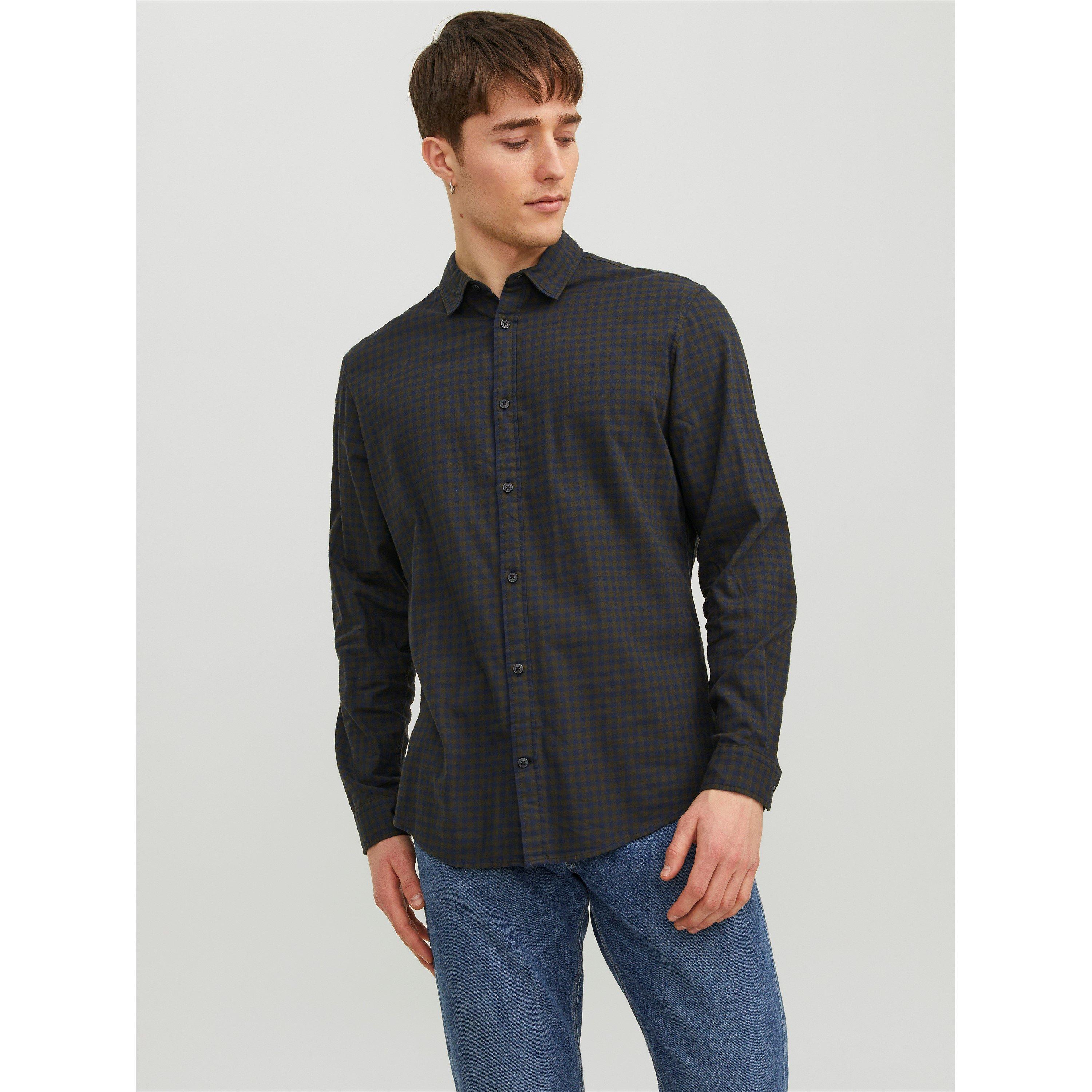 Jack and Jones Gingham Long Sleeve Shirt Mens