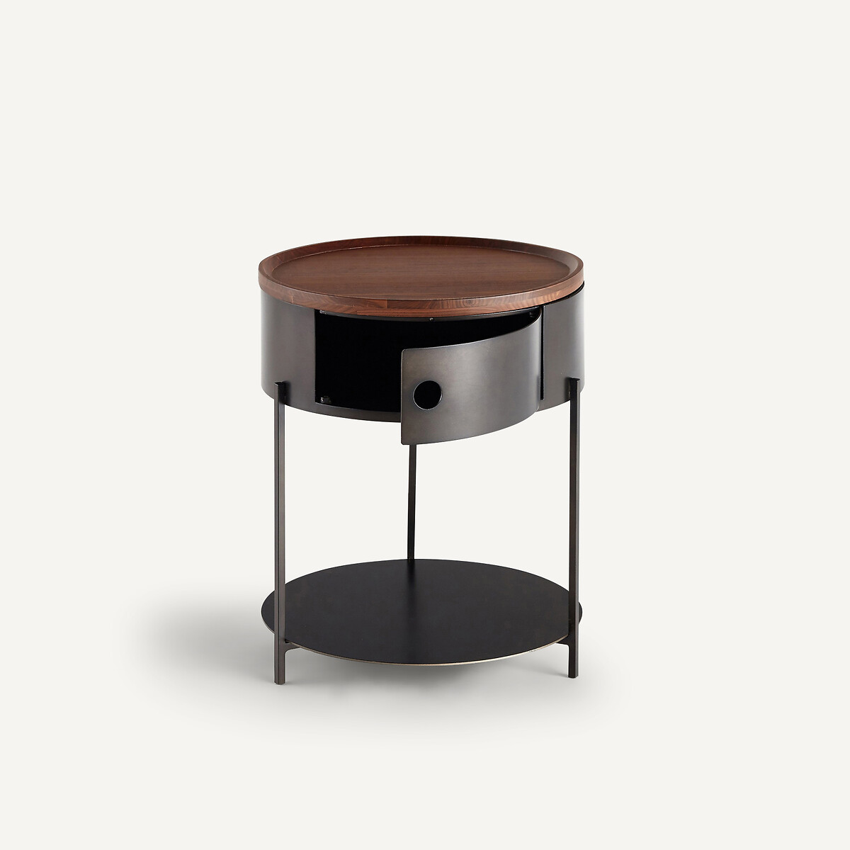 AM.PM<br>Mesa de cabeceira em aço e madeira maciça de nogueira, Talbingo