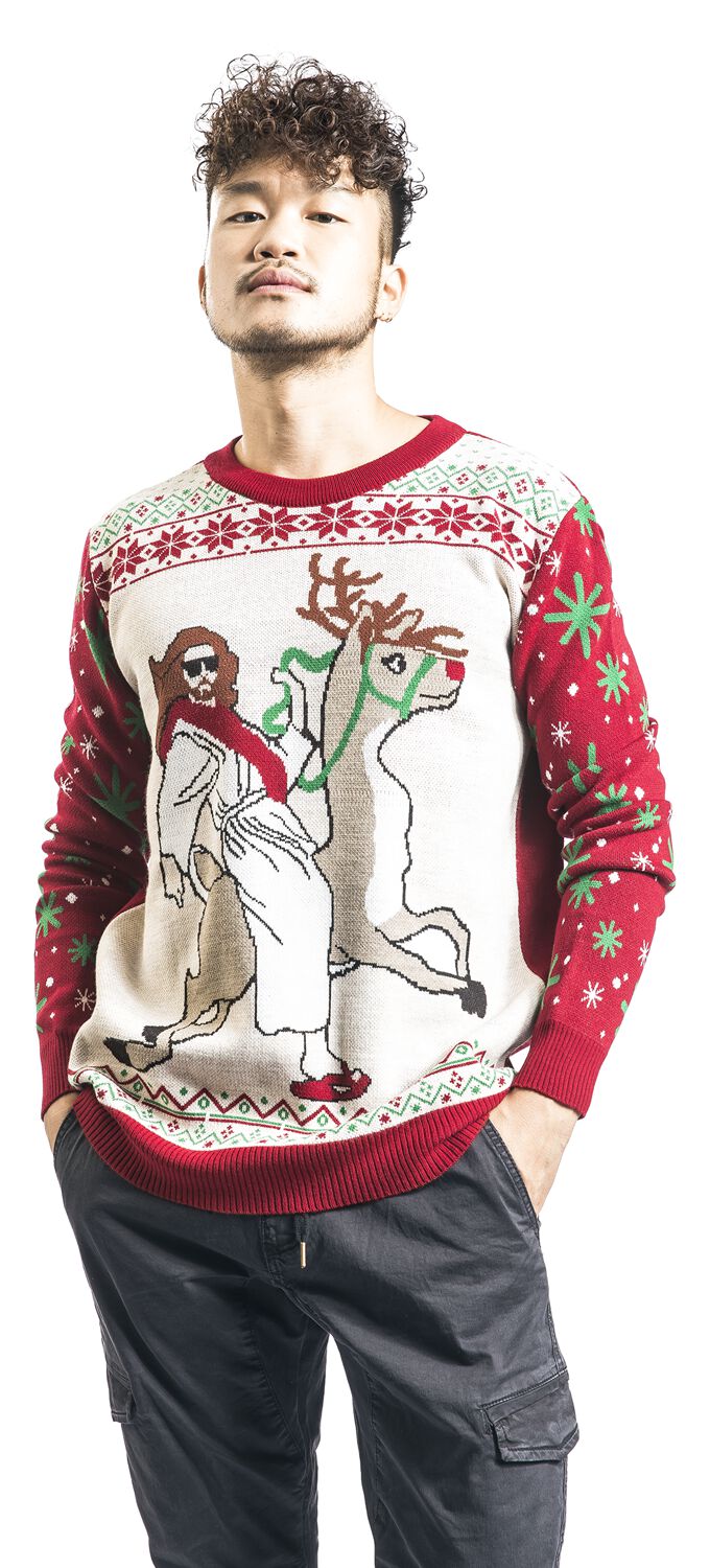 Jésus Sur Un Renne | Pull Moche De Noël Pull de Noël