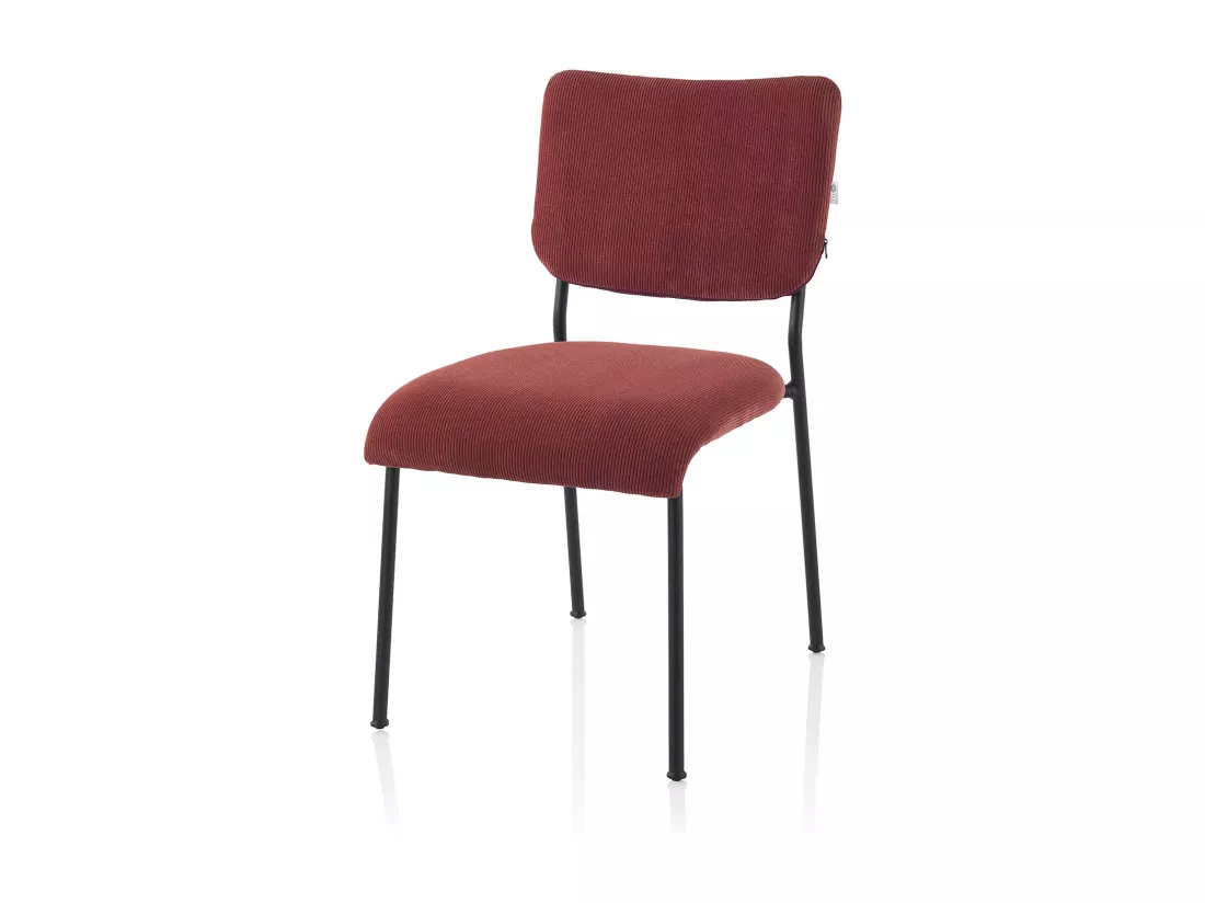 Set de 2 Chaises LOIS rouge corail