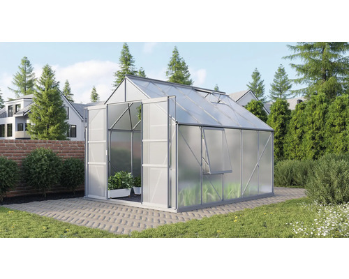 Vitavia Meridian 2 kas, 8300 dubbelwandige polycarbonaat panelen, 6 mm dik, 257 x 321 cm, aluminium