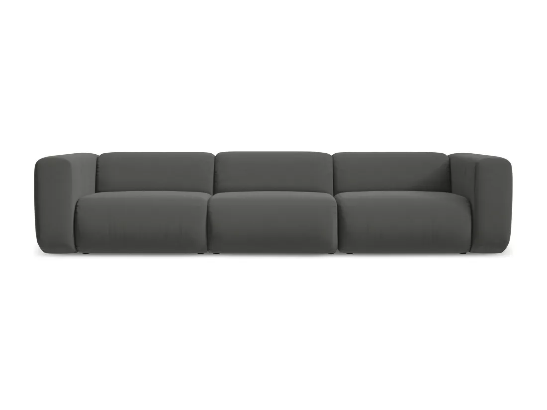 Canapé modulable 4 places en velours - acier - EKAHI