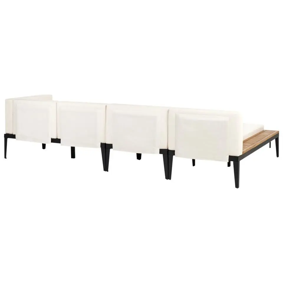 BRACCIANO - Loungeset 4-zits met ottomaan - Lichtbeige - Acaciahout